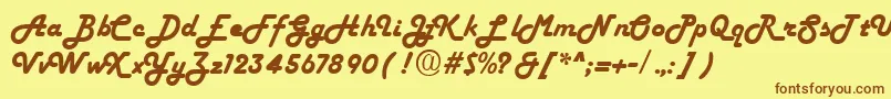 Fiftyhvy Font – Brown Fonts on Yellow Background