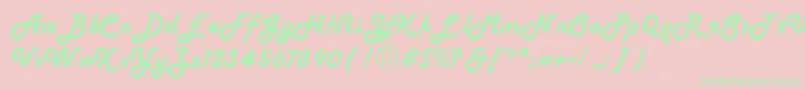 Fiftyhvy Font – Green Fonts on Pink Background