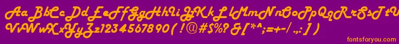 Fiftyhvy Font – Orange Fonts on Purple Background