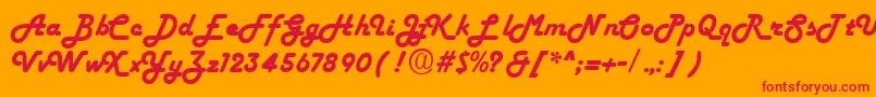 Weitere Informationen zur Fiftyhvy-Schriftart Fiftyhvy-Schriftart – Rote Schriften auf orangefarbenem Hintergrund