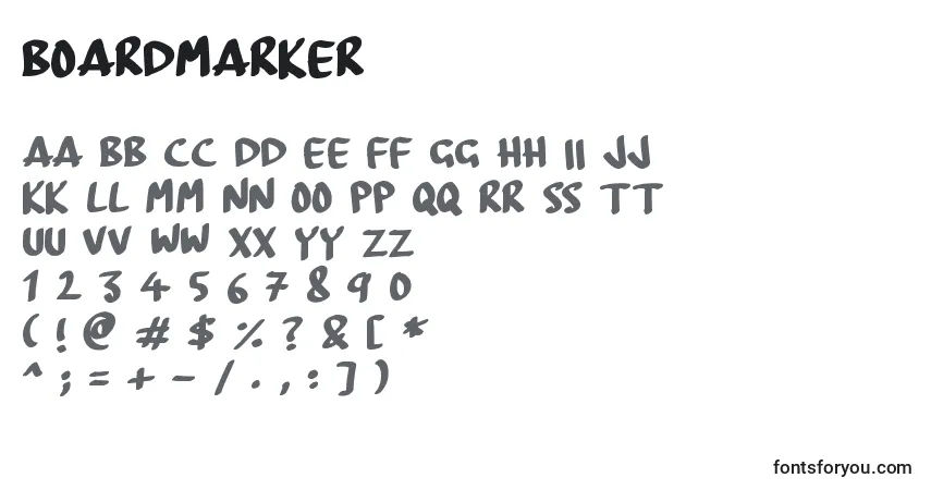Czcionka Boardmarker – alfabet, cyfry, specjalne znaki