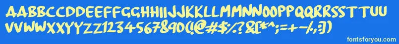 Boardmarker Font – Yellow Fonts on Blue Background