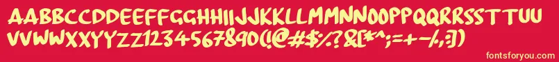 Boardmarker Font – Yellow Fonts on Red Background