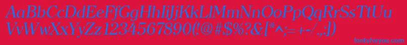 ClearfaceItalic Font – Blue Fonts on Red Background