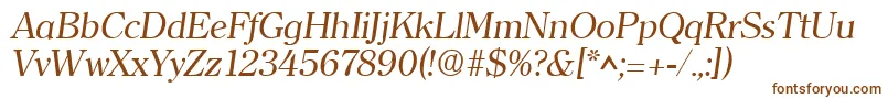 ClearfaceItalic-fontti – ruskeat fontit valkoisella taustalla