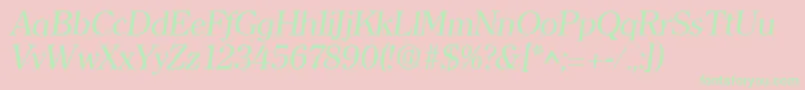 ClearfaceItalic-Schriftart – Grüne Schriften auf rosa Hintergrund