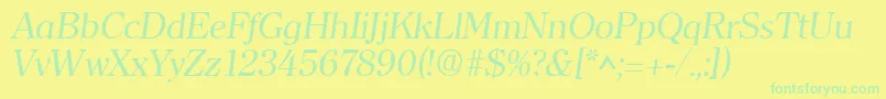 Шрифт ClearfaceItalic – зелёные шрифты на жёлтом фоне