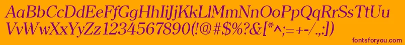 ClearfaceItalic Font – Purple Fonts on Orange Background