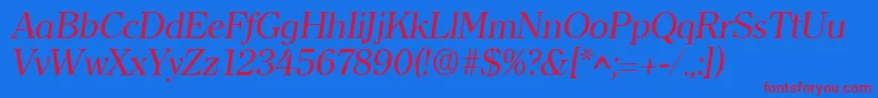 ClearfaceItalic Font – Red Fonts on Blue Background
