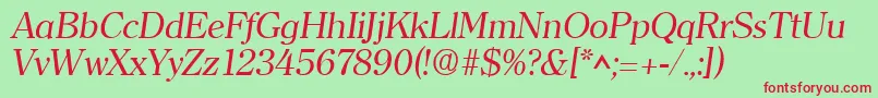 ClearfaceItalic Font – Red Fonts on Green Background