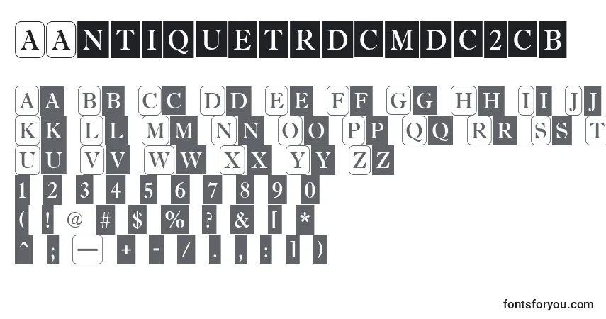 Czcionka AAntiquetrdcmdc2cb – alfabet, cyfry, specjalne znaki