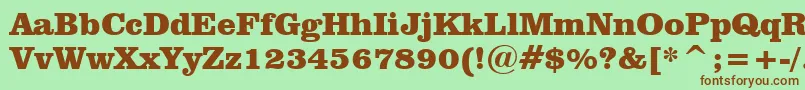 ClarendonBlackBt Font – Brown Fonts on Green Background