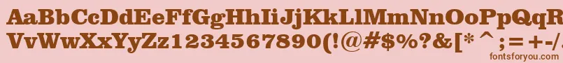 ClarendonBlackBt Font – Brown Fonts on Pink Background