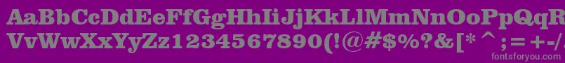 フォントClarendonBlackBt – 紫の背景に灰色の文字