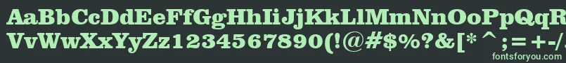 フォントClarendonBlackBt – 黒い背景に緑の文字
