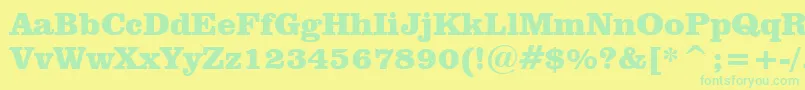 ClarendonBlackBt Font – Green Fonts on Yellow Background