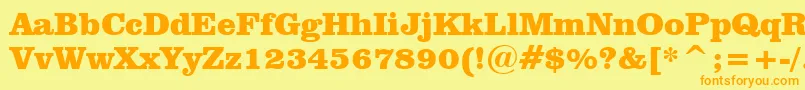 ClarendonBlackBt Font – Orange Fonts on Yellow Background