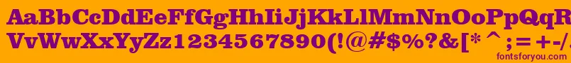 ClarendonBlackBt Font – Purple Fonts on Orange Background