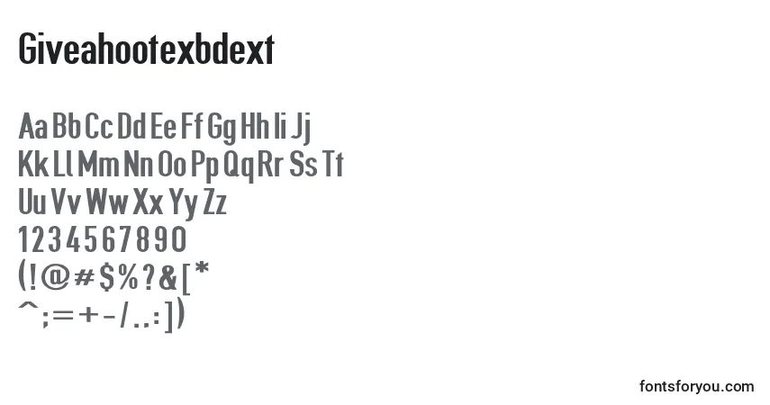 Giveahootexbdext-fontti – aakkoset, numerot, erikoismerkit