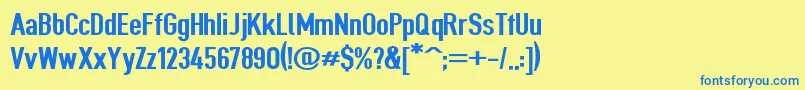 Giveahootexbdext Font – Blue Fonts on Yellow Background