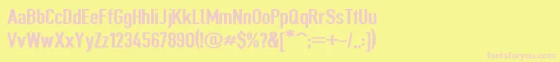 Giveahootexbdext Font – Pink Fonts on Yellow Background