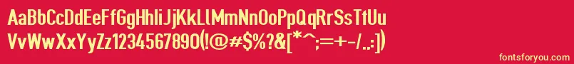 Giveahootexbdext Font – Yellow Fonts on Red Background