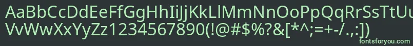 フォントNotosansRegular – 黒い背景に緑の文字