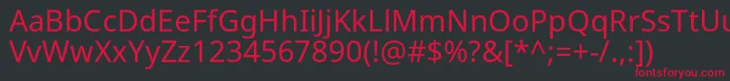 NotosansRegular Font – Red Fonts on Black Background