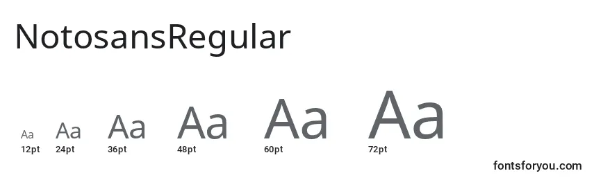 NotosansRegular Font Sizes