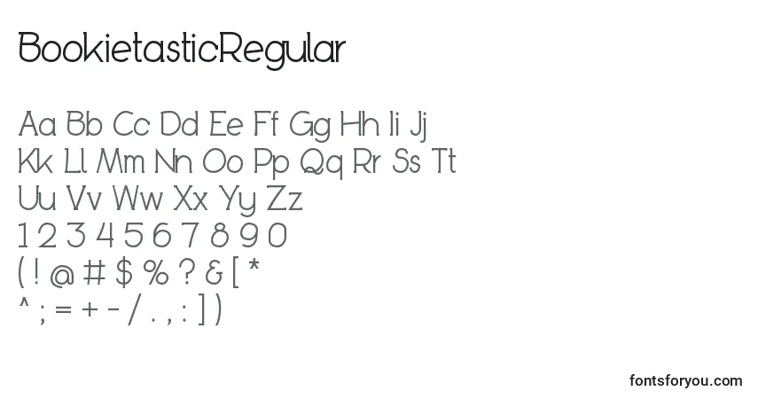 Шрифт BookietasticRegular – алфавит, цифры, специальные символы