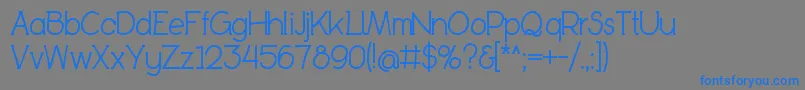 フォントBookietasticRegular – 灰色の背景に青い文字