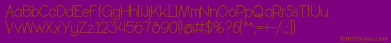 Fonte BookietasticRegular – fontes marrons em um fundo roxo