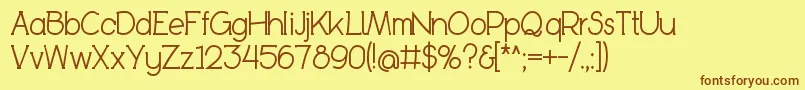 BookietasticRegular Font – Brown Fonts on Yellow Background