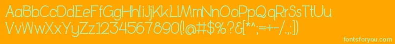BookietasticRegular Font – Green Fonts on Orange Background