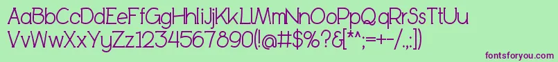 BookietasticRegular Font – Purple Fonts on Green Background