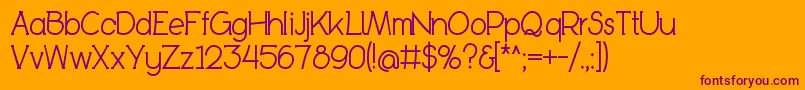 BookietasticRegular Font – Purple Fonts on Orange Background