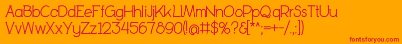 BookietasticRegular Font – Red Fonts on Orange Background