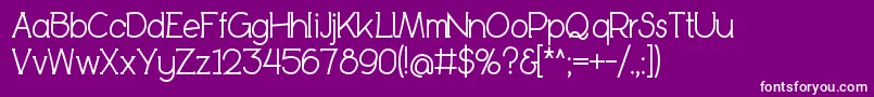 BookietasticRegular-Schriftart – Weiße Schriften auf violettem Hintergrund
