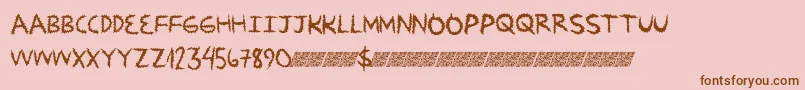 Zipdown Font – Brown Fonts on Pink Background