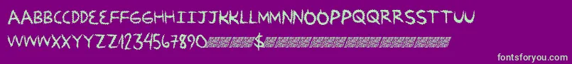 Zipdown Font – Green Fonts on Purple Background