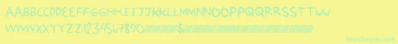 Zipdown Font – Green Fonts on Yellow Background
