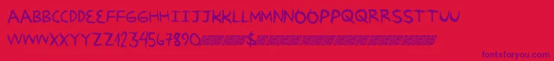 Zipdown Font – Purple Fonts on Red Background