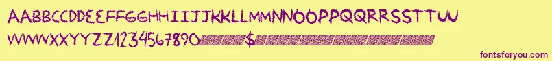 Zipdown Font – Purple Fonts on Yellow Background