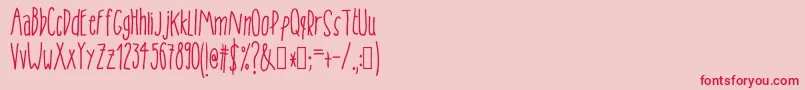 Tanaestelskinnyhandmade01Regular-Schriftart – Rote Schriften auf rosa Hintergrund