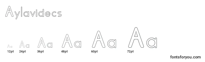 Размеры шрифта Aylavidecs