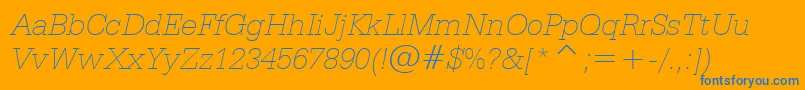 SerifaThinItalicBt Font – Blue Fonts on Orange Background