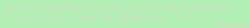 SerifaThinItalicBt-fontti – vaaleanpunaiset fontit vihreällä taustalla