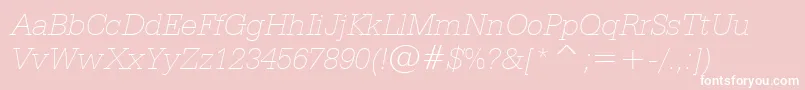 SerifaThinItalicBt Font – White Fonts on Pink Background