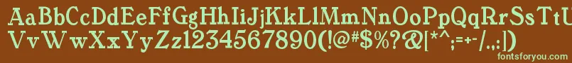 Tanglewoodtalesnf Font – Green Fonts on Brown Background