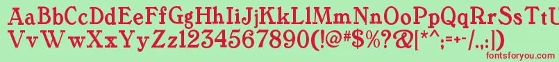 Tanglewoodtalesnf Font – Red Fonts on Green Background